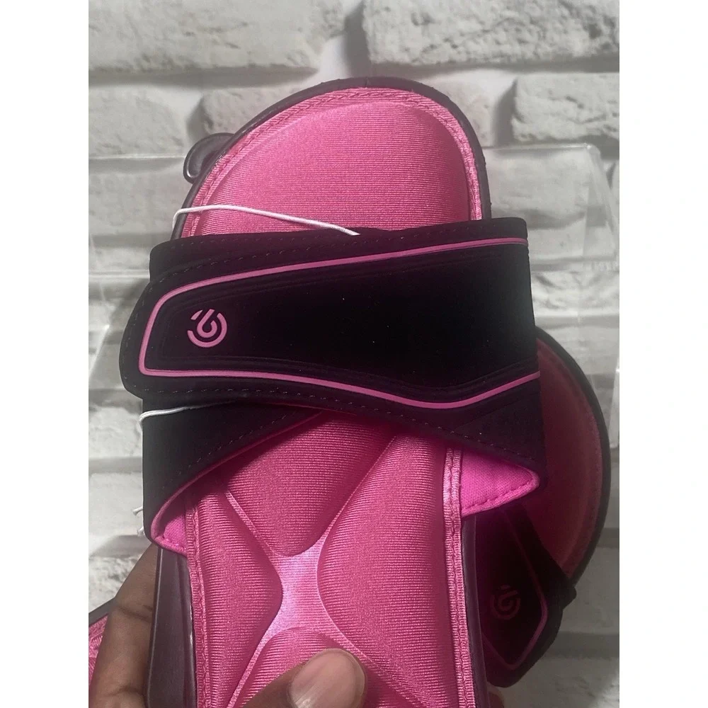 Champion Valma Cushion Fit Slide Sandal Girls Youth L (4/5)‎ Pink/Black